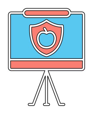 Beyaz arkaplanda besin sunum vektörü illüstrasyonu