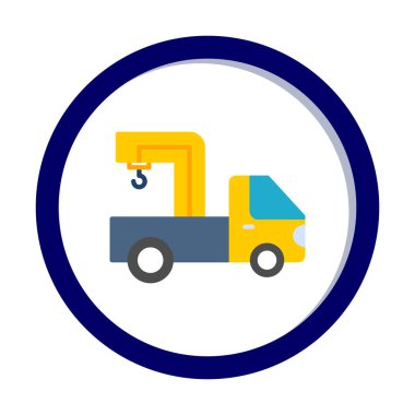 Turna Kamyonu Simgesi, Renkli Vektör İllüstrasyonu