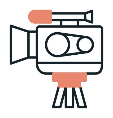 Video kamera. Web simgesi basit illüstrasyon 