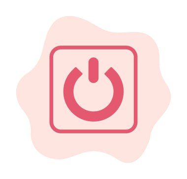 Güç düğmesi simgesi. İnce çizgi çizimi. vektör simgesi beyazda izole edildi