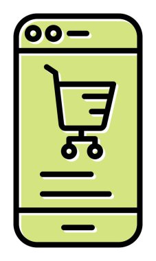 Basit Çevrimiçi Telefon Pazarlama simgesi, vektör illüstrasyonu