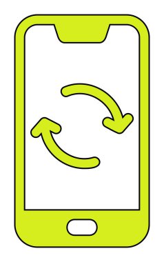 Smartphone Veri Eşzamanlamasının vektör çizimi 