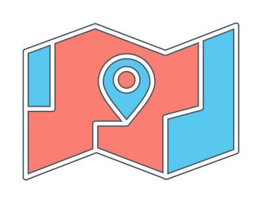 GPS konum vektörü simgesine sahip harita