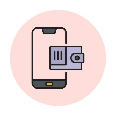 m-cüzdan vektör çizim tasarım ile Smartphone aygıtı