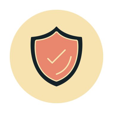 Güvenlik kalkanı simgesi koruma konsepti, vektör illüstrasyonu