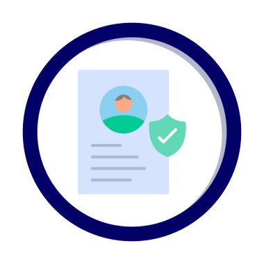 İşaretli işaret simgesi, vektör illüstrasyonlu profil belgesi