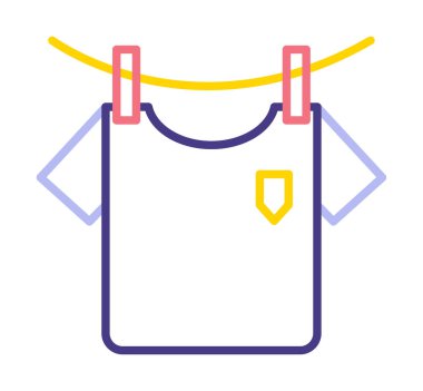 Çamaşır, tişört ikonu, vektör illüstrasyonu