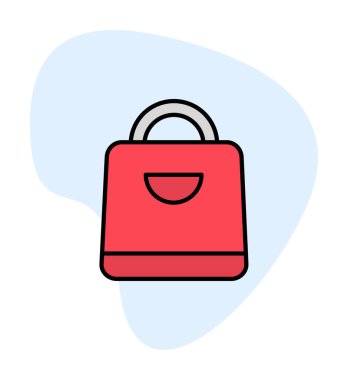 Alışveriş poşeti simgesi, vektör illüstrasyonu 