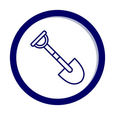 Bahçe küreği ikonu. Kürek karikatür simgesinin vektör çizimi                 