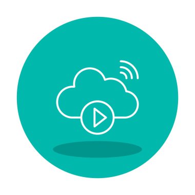 Bulut Medya Simgesi Oynuyor. Bulut Hesaplama Simgesi. 