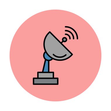 uydu anten simgesi, vektör illüstrasyonu