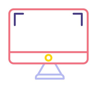 bilgisayar izleme simgesi, vektör illüstrasyonu basit tasarım