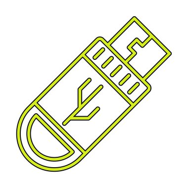 USB simge vektörü. Flash disk simgesi arkaplanda izole edildi.