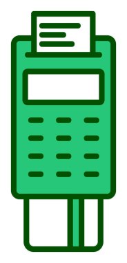 Pos Terminal Düz Simgesi Beyaz Arkaplanda