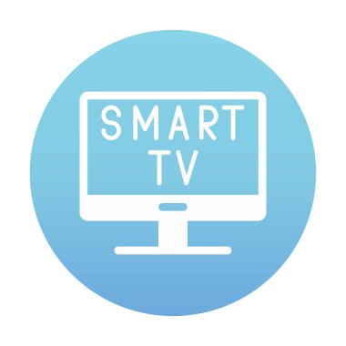 Basit Akıllı TV simgesi, vektör illüstrasyonu