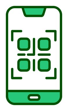 Basit Smartphone QR Kod simgesi, vektör illüstrasyonu