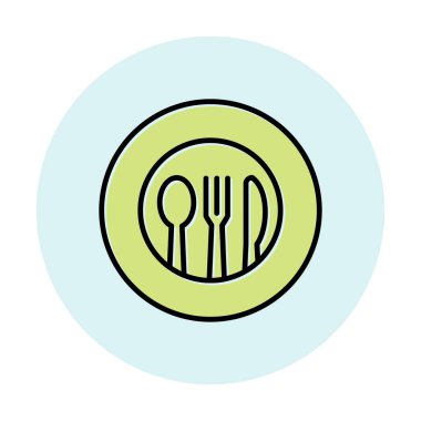 Modern çatal bıçak simgelerinin vektör çizimi                