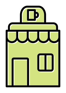 Kafe binası simgesi, vektör illüstrasyonu basit tasarım