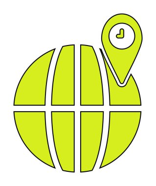 Basit Globe Konum simgesi, vektör illüstrasyonu