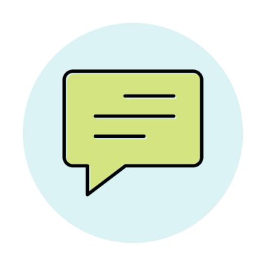 Basit sohbet simgesi, konuşma balonu, vektör illüstrasyonu