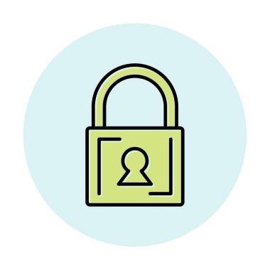 Asma kilit. Web simgesi basit illüstrasyon