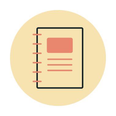 notepad simgesi, vektör illüstrasyonu basit tasarım