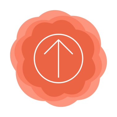 Yukarı ok simgesi, vektör illüstrasyonu, arayüz için düz tasarım 