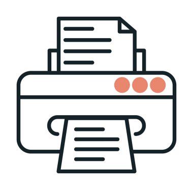 yazıcı simgesi web basit illüstrasyon