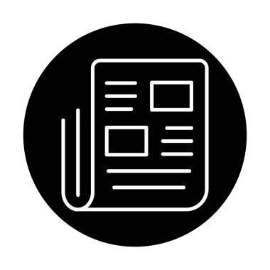 Haber kağıdı simgesi, vektör illüstrasyonu basit tasarım