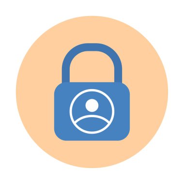 Kilit simgesi. Özel daire tasarımı. vektör illüstrasyonu.