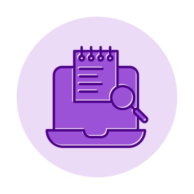 Laptop Çalışma Araması Basit satır, özet vektör ögeleri