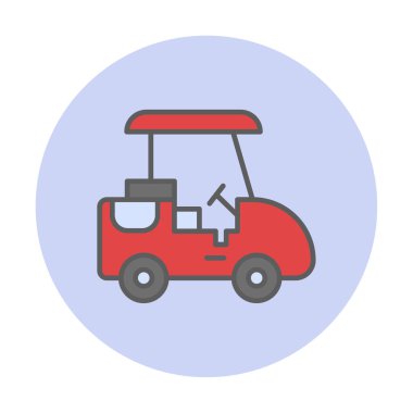 Golf Caddy simgesi, vektör illüstrasyonu