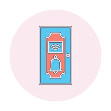 Kapı Zili simgesi vektör illüstrasyonu