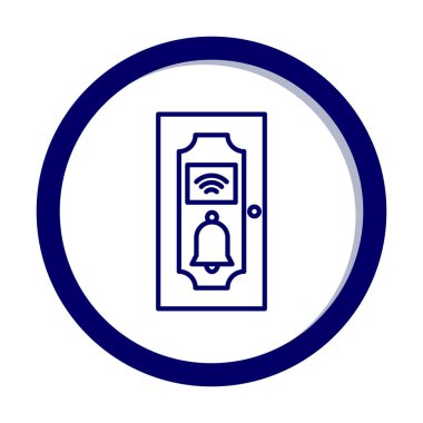 Kapı Zili simgesi vektör illüstrasyonu