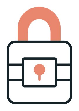 Beyaz arkaplanda asma kilit vektör çizimi