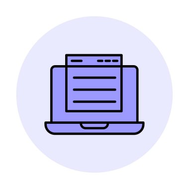 Basit web sitesi arayüzü simgesi, vektör illüstrasyonu