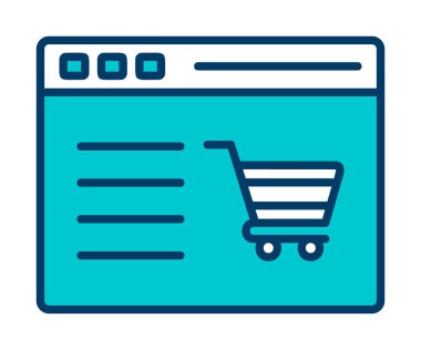 Alışveriş sitesi simgesinin vektör illüstrasyonu