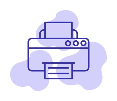 yazıcı simgesi web basit illüstrasyon