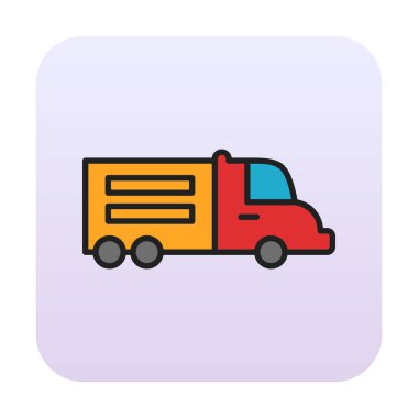 Web ve mobil uygulama tasarımınız için kamyon simgesi vektörü, dağıtım kamyonu logosu konsepti