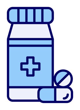 Düz tarzda ilaç şişesi simgesi 