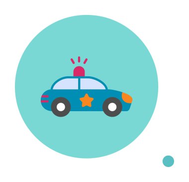 Polis araba simgesi. Vektör çizim