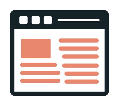 Web sayfası simgesi, vektör illüstrasyonu basit tasarım