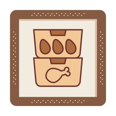 yiyecek kabı ikonu vektör illüstrasyonu