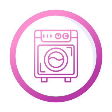 çamaşır makinesi simgesi. Kıyafetler için çamaşır makinesi vektör simgesi çizimi.                                        