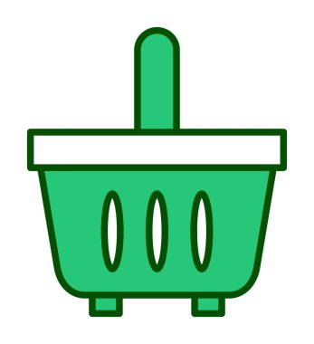 Alışveriş sepeti ikonu vektör illüstrasyonu          