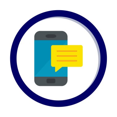 Basit sohbet simgesi, konuşma balonu, vektör illüstrasyonu