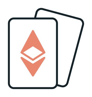 ethereum kartları simgesi, vektör illüstrasyonu
