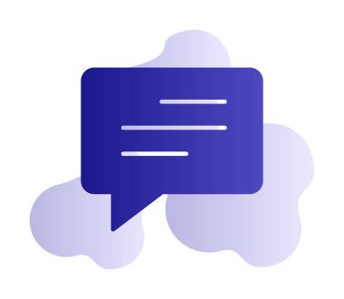 Basit sohbet simgesi, konuşma balonu, vektör illüstrasyonu