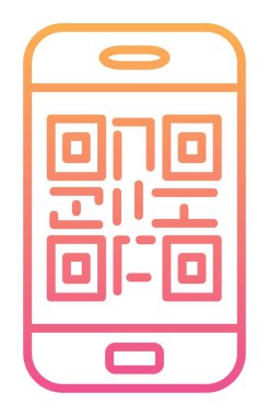 Akıllı telefon ekranındaki qr kodu beyaz arkaplanda izole edilmiş