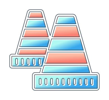 Trafik konisi simgesi vektör çizimi 